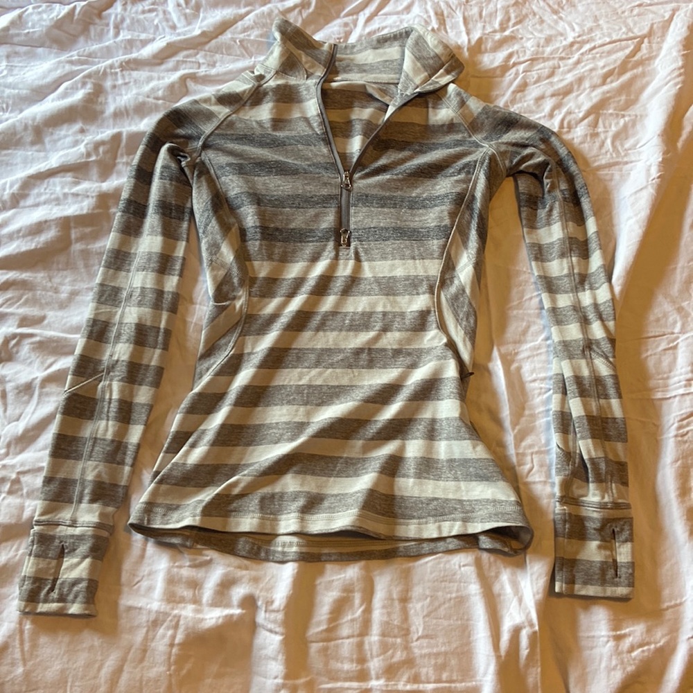 Lululemon athletic quarter zip striped size 4